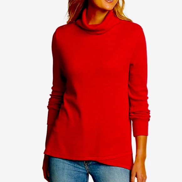 Eddie Bauer Tops - Eddie Bauer Women's Myriad Thermal Tulip-Hem Mock Size Small